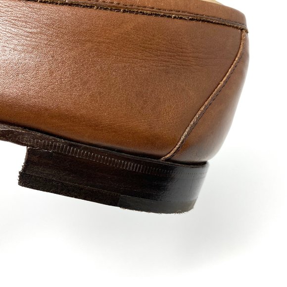 GUCCI Brown Leather Gold Bit Luxury Loafer - Picture 5 of 12